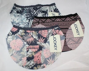 NWT set of 3 JOCKEY WONDER EDGE 10995 BIKINI  PINK GRAY BLUE LEAVES BLACK - Imagen 1 de 5