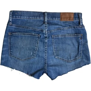 Pantalones Cortos de Jean Madewell Cali Etiqueta 27 Azul Tiro Alto Elastizados Dobladillo Crudo Denim Cortes - Imagen 1 de 14