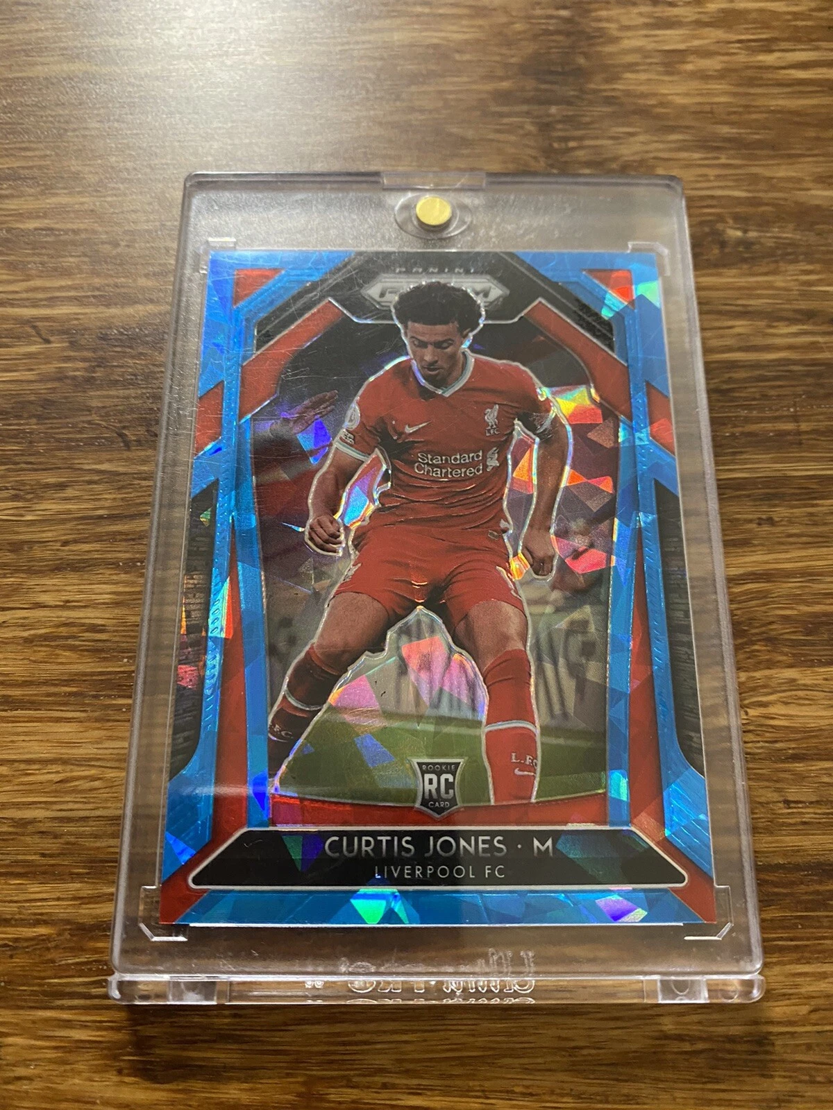 2020-21 Panini Prizm EPL CURTIS JONES /75 Rookie Blue Cracked Ice Liverpool