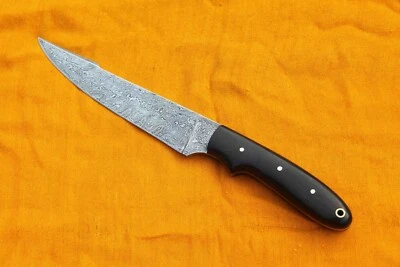 Sharp edge handmade Damascus steel fishing Skinner knife wood handle - Image 1 of 4