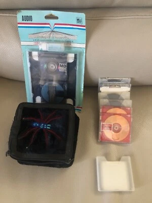 6 assorted Mini Disc Disks for Sony MD  74m 80m Custom Case Cleaner disc RARE - Image 1 of 4