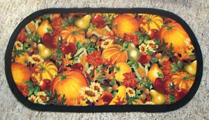NUEVO Uniq Hecho a Mano Corredor de Mesa Otoño Cosecha Calabazas Maíz 12x23 Ovalado Acolchado     - Imagen 1 de 4