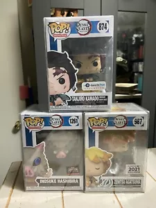 Lotto Funko Pop Demon Slayer - Main 3 Tanjiro, Inosuke, Zenitsu con protezioni - Foto 1 di 4