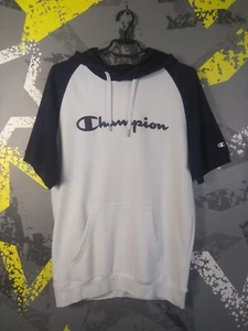 Champion Baseball Hoodie Short Sleeveless White Polyester Mens Size XL ig93 - Picture 1 of 9