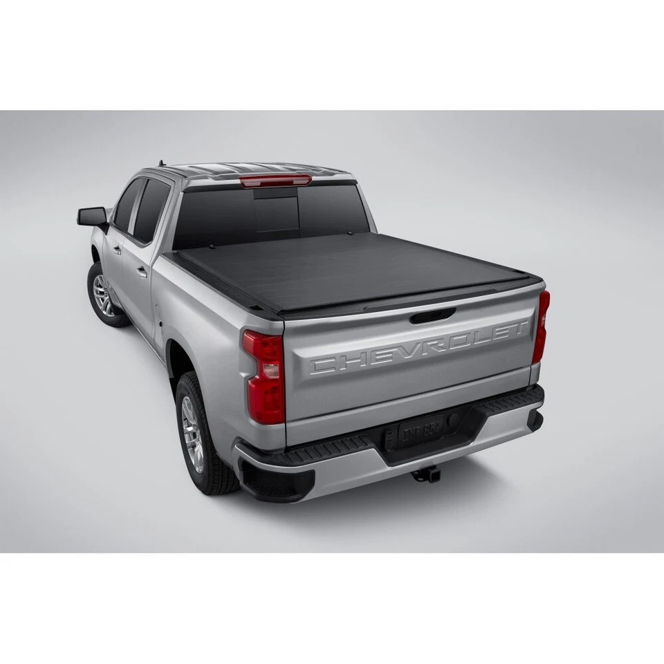 OEM Soft Roll Up Tonneau Cover w/ Chevy Bowtie Logo 2019-2025 Silverado 1500 8' - Image 1 of 1