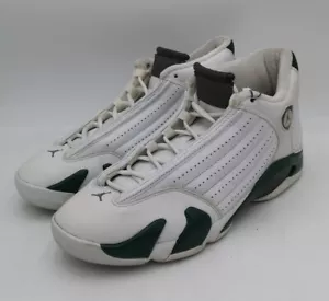 Jordan Men's White Forest Green Jordan 14 Retro Trainers Size UK 8 US 9 - Used - Picture 1 of 12