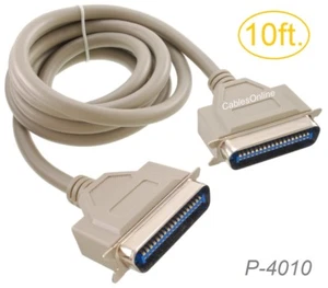 10ft CN36 Centronics Male to Male 36-Conductor Printer Cable, P-4010 - Picture 1 of 3