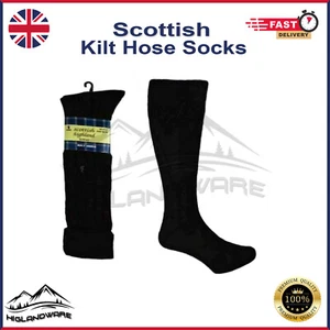 Schwarze Farbe Herren Socken Highland Schottische KILT'S / Schlauch 100% Wolle - Bild 1 von 1