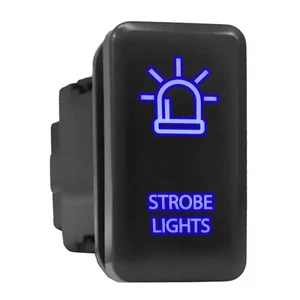 STROBE LIGHTS - LED Push Button Replacement for TOYOTA (1.54 x 0.83 in) Blue - Picture 1 of 4