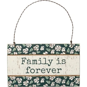 Family is Forever Rustic Slat Wood Floral Ornament Primitives By Kathy - Picture 1 of 1