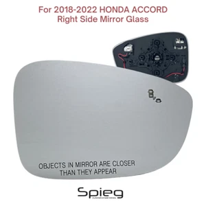 Side Mirror Glass for 2018-22 HONDA ACCORD with BSM Heated Right Passenger Side - Picture 1 of 6