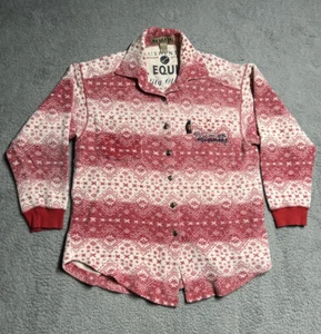 VINTAGE B.U.M Equipment Sweater Button UpFleece Cotton Snowflakes 90s - Picture 1 of 11