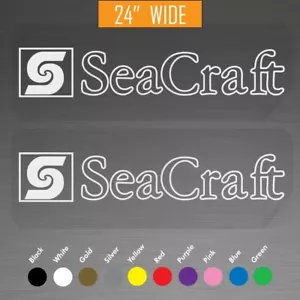 24" Sea Craft Boats Outboard Motor Marine Decals Vinyl Stickers Pair Set of 2 - Bild 1 von 3