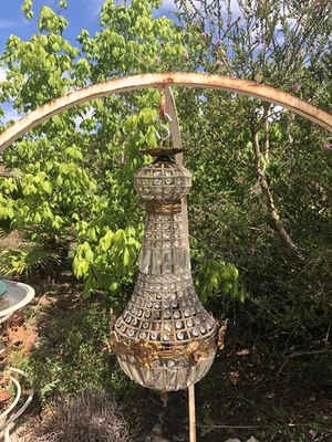 antique french crystal Bronze chandelier - Image 1 of 4