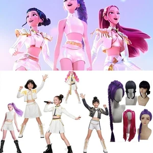 Niños Niñas KPop Cazadores de Demonios Disfraz Rumi Zoey Juegos con disfraces Vestido Elegante Pelucas Trajes - Imagen 1 de 30