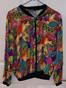 Vintage Womens Size Fits Like A. M/L Full Zip Colorful JKLA California Jacket - Picture 1 of 3