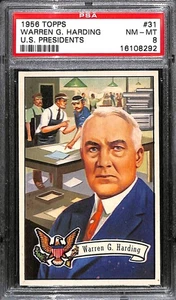 1956 Topps U.S. Presidents Card #31 Warren G, Harding PSA 8 NM-MT 8155 - Picture 1 of 4