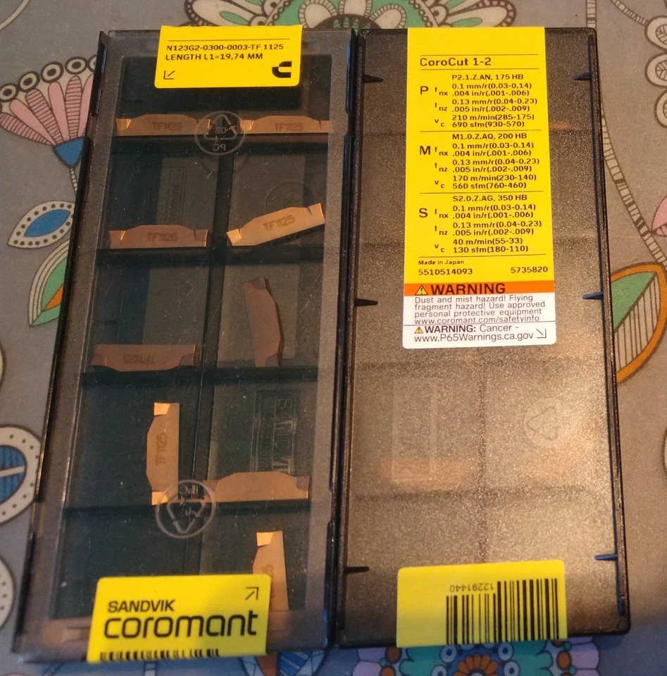 10 pcs Sandvik N123G2-0300-0003-TF 1125 grooving carbide inserts turning - Image 1 of 1