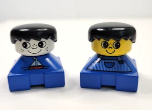 Duplo Lego quadratischer Stil Oberteile von Menschen mit schwarzen Haaren Kapitän Matrose & Bauer - Bild 1 von 8