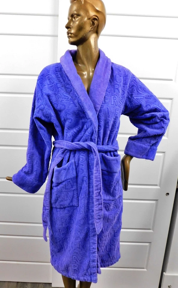 Albornoz Versace púrpura bordado con cinturón Italia talla M Foto 1 de 4