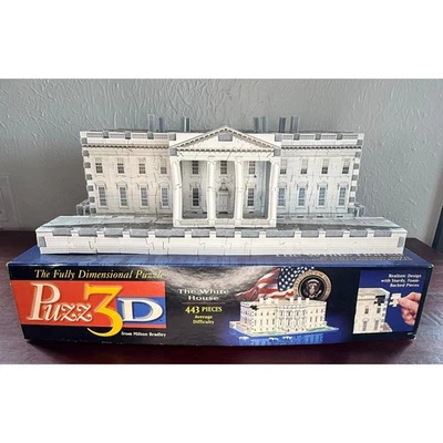 White House Foam Puzzle Puzz 3D Milton Bradley 1995 Complete Open Box Foto 1 de 4
