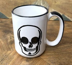 Calavera Day of the Dead Skull Coffee Mug 15 Oz HF Coors USA Black & White - Picture 1 of 4