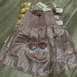 Lot Of 8 Girls Sparkly Stretchy Skirts & Sunglasses Size 2XL (12-13) Dance New - Picture 1 of 8