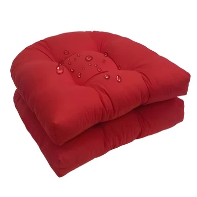 Cojín de asiento de silla impermeable acolchado para patio 2 piezas almohada de piso exterior interior Foto 1 de 4