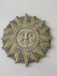 Sonne Sonnenschliff Volkskunst Innen Außen Garten Wandrelief 12" Durchmesser - Bild 1 von 6