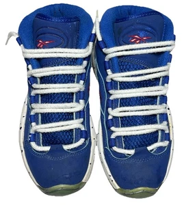 Size 4.5 - Reebok Question Mid #1 Draft Pick Blue Big Kids - Picture 1 of 18