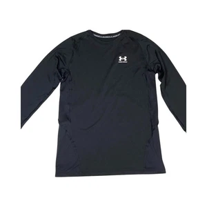 Under Armour Youth Boys Heatgear Long Sleeve Fitted Shir Black Size XL - Picture 1 of 4