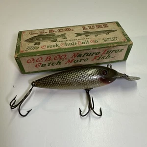 Vintage Creek Chub Co Wiggler 100 Natural Chub Glass Eye Bait Box Not Matching - Picture 1 of 14