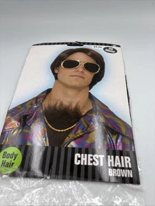 Braun Brusthaar Kostüm Disco Zubehör selbstklebend - Bild 1 von 4