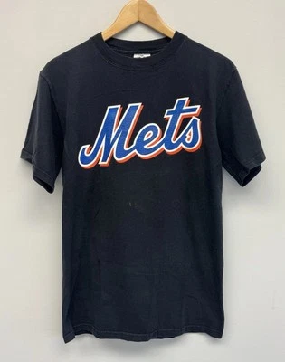 Vintage New York Mets Tee Black Double Sided Graphic Logo T-Shirt #5 Wright Fade - Image 1 of 4