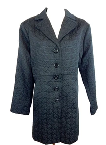 Weather Tamer Rothchild's Elegant Black Quilted Button Down Coat - 516272 SZ XL - Picture 1 of 12