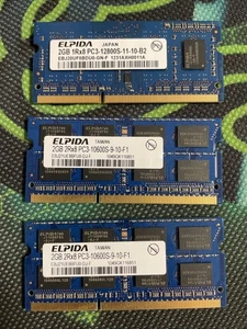 Arbeitsspeicher RAM Elpida 2GB DDR3 3x - Bild 1 von 1