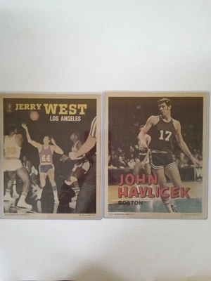 1970-71 Topps Basketball Poster Jerry West #15 & John Havlicek #18 Lot Of (2)-# - Image 1 of 4