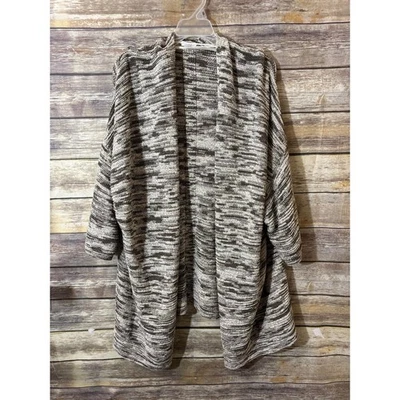 J.Jill Pure Jill Marled Knit Open Front Cardigan Sweater 3X Plus Shale Cream - Image 1 of 4