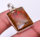 Natural Teepee Canyon Agate Jewelry 925 Sterling Silver Pendant For Girls 1.37"