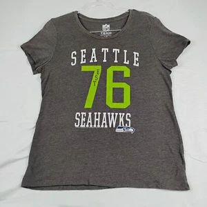 Seattle Seahawks Shirt Women's Large Gray NFL Football Short Sleeve Scoop Neck - Picture 1 of 8
