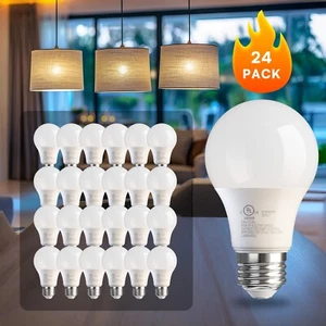 24 Pack A19 LED Light Bulbs 9W Equivalent 60W Replacement Daylight 5000K E26 - Picture 1 of 7