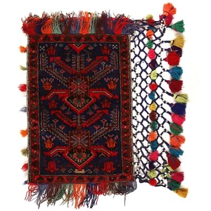Authentic Afghan Wool Pillow Cover Hand Knotted Throw 90x57cm - Picture 1 of 2