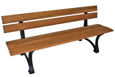 Gartenbank Parkbank Gussbank Gusseisenbank LUZERN 180cm Holz Eukalyptus, 2. WAHL - Bild 1 von 3