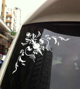 Car Tribal Flowers 7.5'' Motorcycle Vinyl Rear Window Hood  Stickers CG239 2pcs - Bild 1 von 3