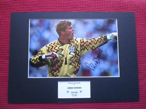 CHRIS WOODS ENGLAND, NORWICH, RANGERS SIGNED A3 MOUNTED PHOTO DISPLAY- AFTAL COA - Picture 1 of 4