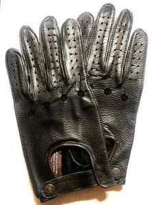 Fownes Feinleder Handarbeit Fahrhandschuhe Schwarz Braun Herren Gr. L Neu ohne Etikett - Bild 1 von 13