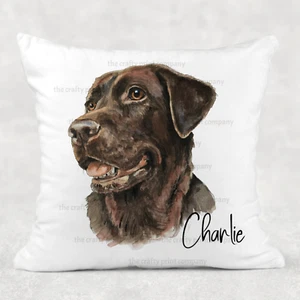 Chocolate Labrador Face Personalised Cushion Cover, Dog Lover Gift, Chocy Lab - Picture 1 of 1