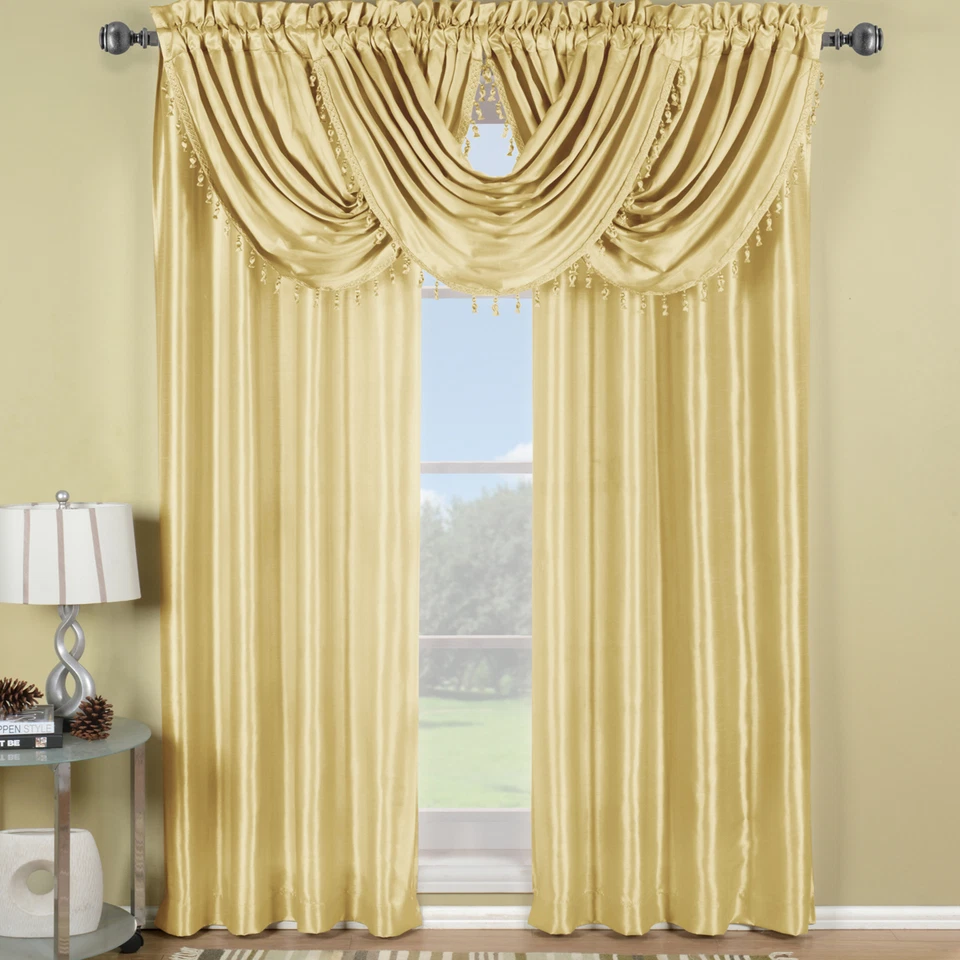 Soho Faux Silk Window Treatment 42x63" Panel OR Waterfall Valaces 100% Polyester - Image 1 of 1