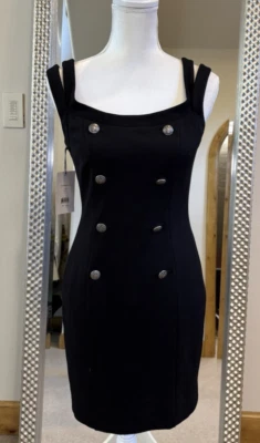 Bailey 44 Commissar Black Ponte Mini Dress US Size Small Retail $228 - Image 1 of 4