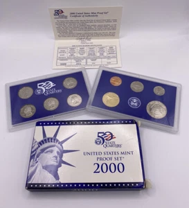 US 2000s STATE QUARTER PROOF SET IN HARD CASE INCLUDES MA, MD, NH, SC, VA (BB-6) - Picture 1 of 6